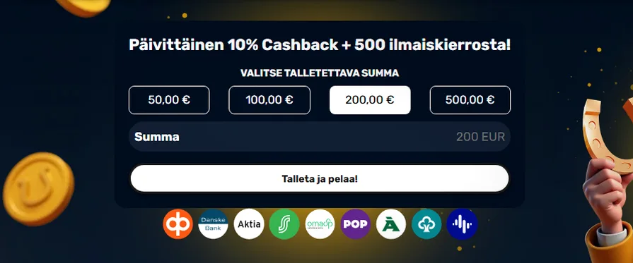 Onnela Kasino — 500 ilmaiskierrosta 5 eri pelissä 5 peräkkäisenä päivänä